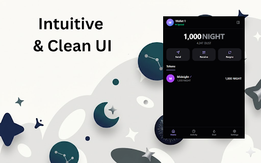 Giao diện dashboard thực tế của ví Midnight Nocturne